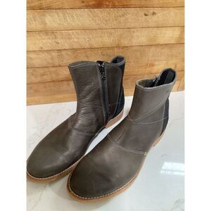 NEW Ahnu Womens Octavia Ankle Leather Boots Sz 9.5 Brown Side Zippers